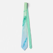 Teal Green Marble, watercolor abstract pattern Krawatte (Vorderseite)