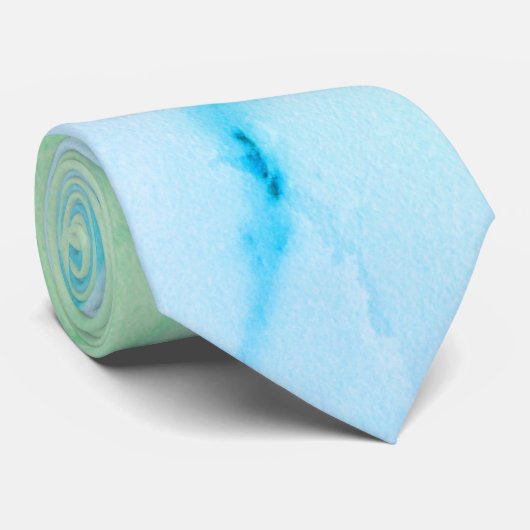 Teal Green Marble, watercolor abstract pattern Krawatte (Gerollt)