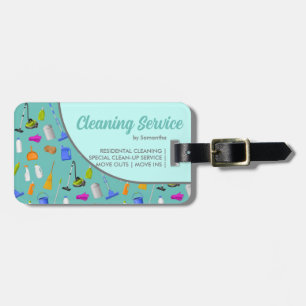 Teal Green MinimalHausreinigungsdienst Gepäckanhänger