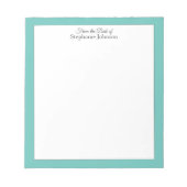 Teal Green Monogram From the Desk of Template Notizblock (Vorderseite)