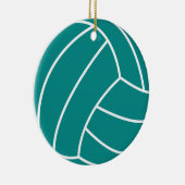 Teal Green Volleyball Keramikornament (Rechts)