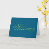 Teal Green Welcome Karte (Gelbe Blume)