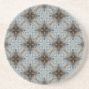 Teal, Grey, Bronze Vintage Flower Pattern Getränkeuntersetzer