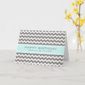Teal Grey Chevron Business From Group Birthday Karte (Gelbe Blume)