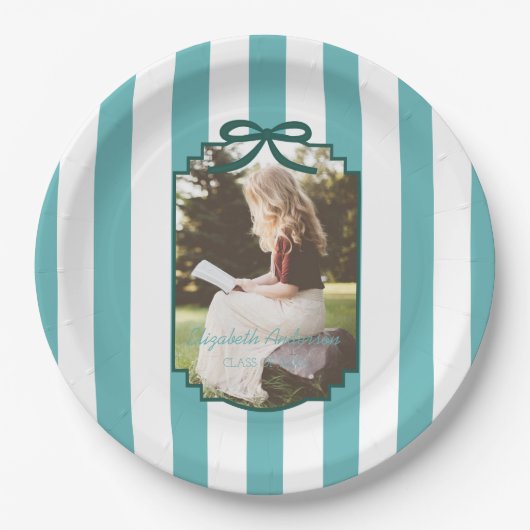 Teal Grün-Abschluss Pappteller (Vorderseite)