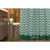 Teal Grün Chevron Zickzack-Streifenmuster Duschvorhang