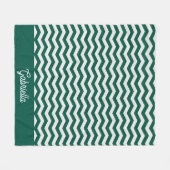 Teal Grün Chevron Zickzack-Streifenmuster Fleecedecke (Vorderseite (Horizontal))
