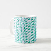 Teal Grün Paisley Blumenmuster Modern Boho Kaffeetasse (Vorderseite Links)