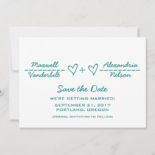 Teal Heart Gleichung Save-the-Date-Einladung Einladung