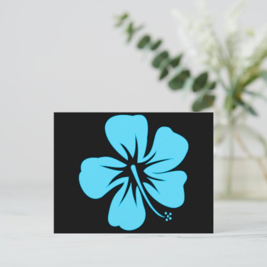 Teal Hibiscus Postkarte (Stehend Vorderseite)