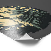 Teal Howling Wolf Moon Art Fotodruck (Ecke)