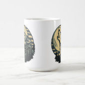 Teal Howling Wolf Moon Art Kaffeetasse (Mittel)