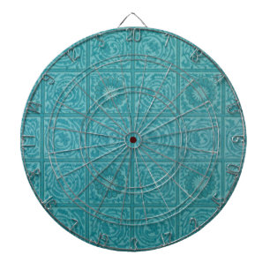 Teal-Kachel-Muster (von William Morris) Dartscheibe