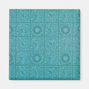 Teal-Kachel-Muster (von William Morris) Magnet