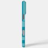 Teal kariert gestreift personalisiert Case-Mate iPhone hülle (Rückseite / Rechts)