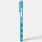 Teal kariert gestreift personalisiert Case-Mate iPhone hülle (Rückseite / Links)