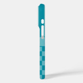 Teal kariert gestreift personalisiert Case-Mate iPhone hülle (Rückseite / Links)