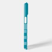 Teal kariert gestreift personalisiert Case-Mate iPhone hülle (Rückseite / Rechts)