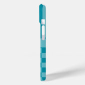 Teal kariert gestreift personalisiert Case-Mate iPhone hülle (Rückseite / Links)