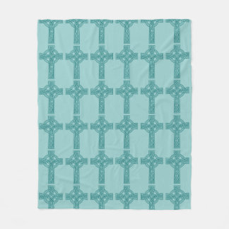 Teal keltisches Kreuz Kettdecke Fleecedecke