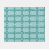 Teal keltisches Kreuz Kettdecke Fleecedecke (Vorderseite (Horizontal))