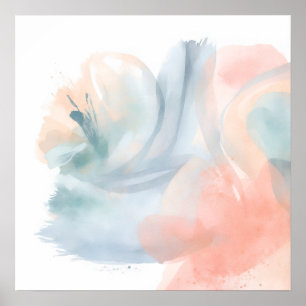 Teal-Korallen-Aquarell-Abstrakt-Poster Wandkunst Poster