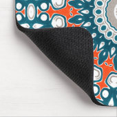 Teal-Korallen-Modernes-Mandala-Schreibtisch-Muster Mousepad (Ecke)