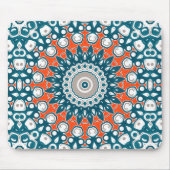 Teal-Korallen-Modernes-Mandala-Schreibtisch-Muster Mousepad (Vorne)