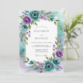 Teal Lavender Captivating Spring Wedding Einladung (Stehend Vorderseite)