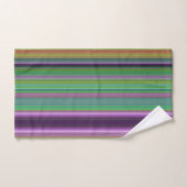 Teal Lavender Orange Purple Stripes Badhandtuch Set (Handtuch)