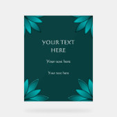 Teal Leaf Mandala Design on Dark Cyan Acrylschild (Vorderseite)