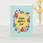 Teal Leaf Muttertagskarte Karte (Gelbe Blume)