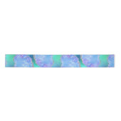 Teal Leopard Agate | Glam Abstract Stone Pattern Satinband (Vorderseite)