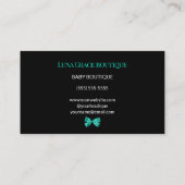 Teal Leopard Baby Boutique Visitenkarte (Rückseite)