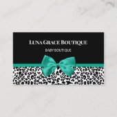Teal Leopard Baby Boutique Visitenkarte (Vorderseite)