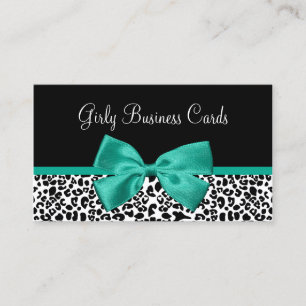 Teal Leopard Bogen Boutique Visitenkarte