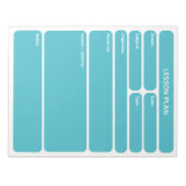 Teal-Lernplanerpapier Notizblock (Vorderseite)