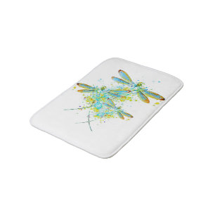 Teal Libellen-Spritzer Badematte