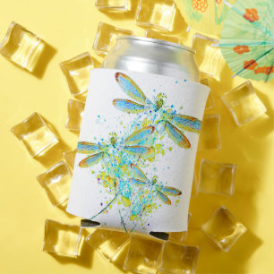 Teal Libellen-Spritzer Dosenkühler