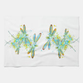 Teal Libellen-Spritzer  Geschirrtuch (Horizontal)