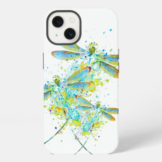 Teal Libellen-Spritzer  iPhone Hülle (Rückseite)