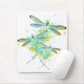 Teal Libellen-Spritzer Mousepad (Mit Mouse)