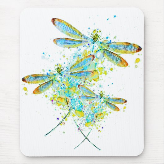 Teal Libellen-Spritzer Mousepad (Vorne)