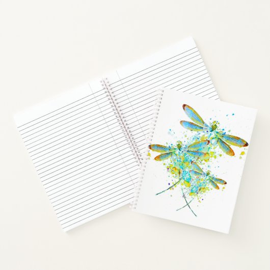 Teal Libellen-Spritzer Notizblock (Innenseite)