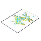 Teal Libellen-Spritzer Notizblock (Linke Seite)