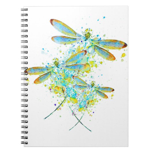 Teal Libellen-Spritzer Notizblock (Vorderseite)