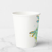Teal Libellen-Spritzer Papierbecher (Rechts)