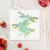 Teal Libellen-Spritzer  Serviette (Beispiel)