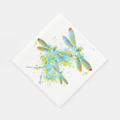 Teal Libellen-Spritzer  Serviette (Ecke)