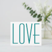 Teal LIEBE Postkarte (Stehend Vorderseite)